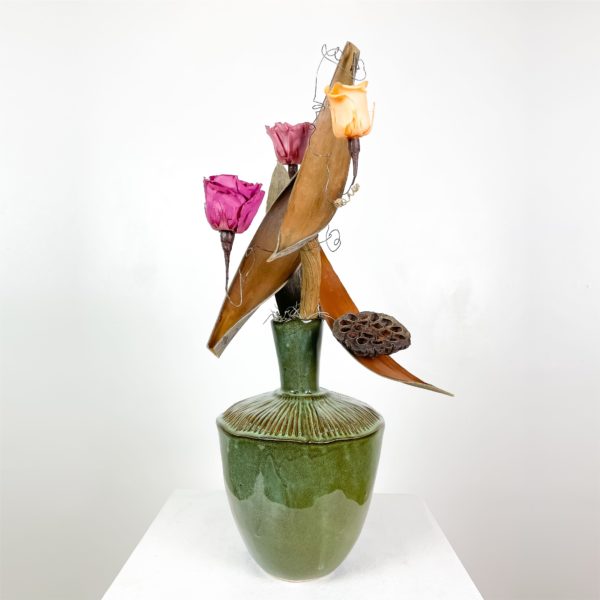 Cape de cocco, portasemi fiore di loto e rose stabilizzate | Andrea Patrizi Flower Shop